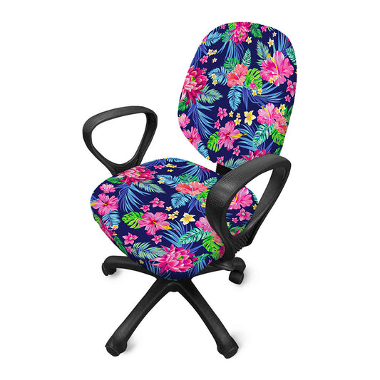 Blossom Tropical Flower Pattern Print Office Chair Cover