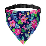 Blossom Tropical Flower Pattern Print Over The Collar Dog Bandana