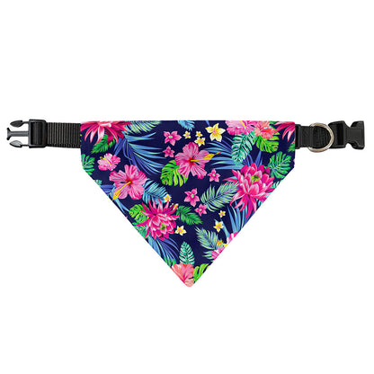 Blossom Tropical Flower Pattern Print Over The Collar Dog Bandana