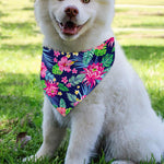 Blossom Tropical Flower Pattern Print Over The Collar Dog Bandana