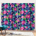 Blossom Tropical Flower Pattern Print Pencil Pleat Curtains
