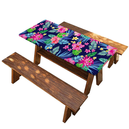 Blossom Tropical Flower Pattern Print Picnic Table Cover