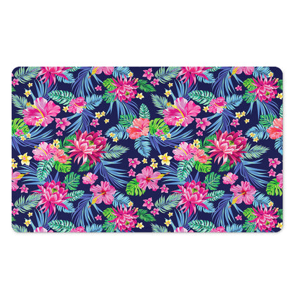 Blossom Tropical Flower Pattern Print Polyester Doormat