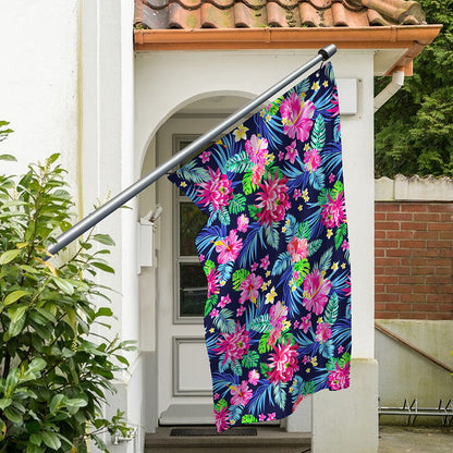 Blossom Tropical Flower Pattern Print Polyester Flag