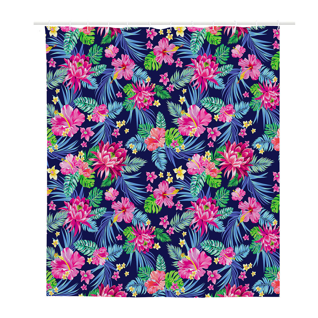 Blossom Tropical Flower Pattern Print Polyester Shower Curtain