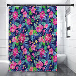 Blossom Tropical Flower Pattern Print Premium Shower Curtain