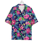 Blossom Tropical Flower Pattern Print Rayon Hawaiian Shirt