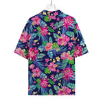 Blossom Tropical Flower Pattern Print Rayon Hawaiian Shirt
