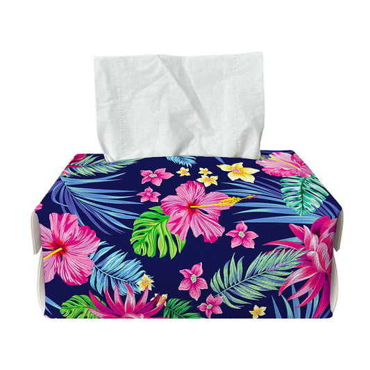 Blossom Tropical Flower Pattern Print Rectangle Tissue Box Cover