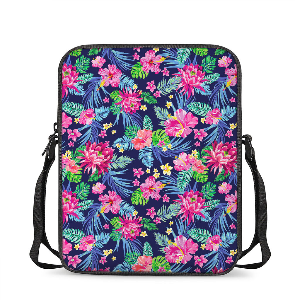 Blossom Tropical Flower Pattern Print Rectangular Crossbody Bag