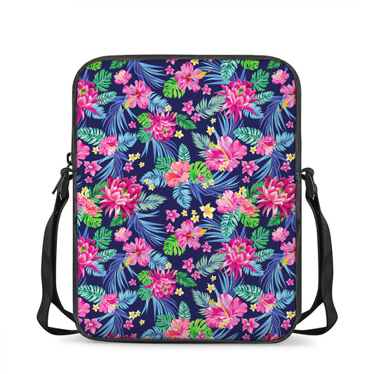 Blossom Tropical Flower Pattern Print Rectangular Crossbody Bag