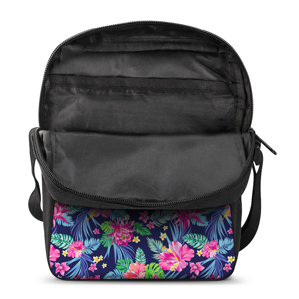 Blossom Tropical Flower Pattern Print Rectangular Crossbody Bag