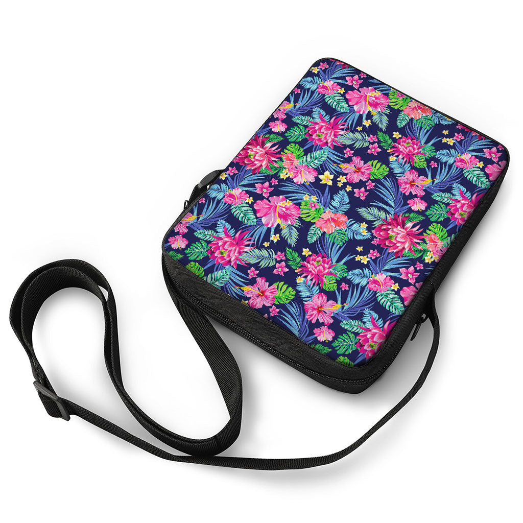 Blossom Tropical Flower Pattern Print Rectangular Crossbody Bag