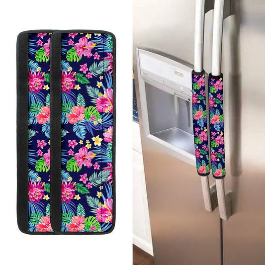 Blossom Tropical Flower Pattern Print Refrigerator Handle Covers