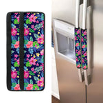 Blossom Tropical Flower Pattern Print Refrigerator Handle Covers