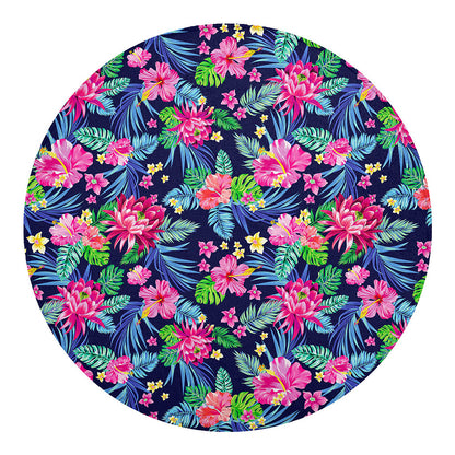 Blossom Tropical Flower Pattern Print Round Blanket