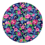 Blossom Tropical Flower Pattern Print Round Blanket
