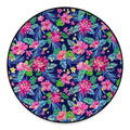 Blossom Tropical Flower Pattern Print Round Floor Mat