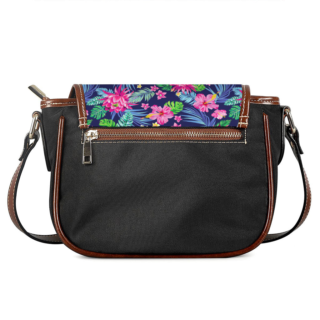 Blossom Tropical Flower Pattern Print Saddle Bag