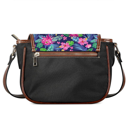 Blossom Tropical Flower Pattern Print Saddle Bag