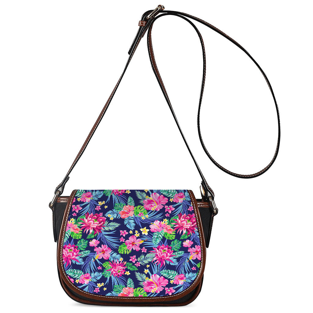 Blossom Tropical Flower Pattern Print Saddle Bag