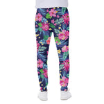 Blossom Tropical Flower Pattern Print Scuba Joggers