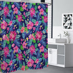 Blossom Tropical Flower Pattern Print Shower Curtain