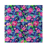 Blossom Tropical Flower Pattern Print Silk Bandana