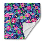 Blossom Tropical Flower Pattern Print Silk Bandana