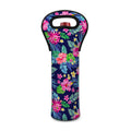 Blossom Tropical Flower Pattern Print Single Neoprene Wine Tote