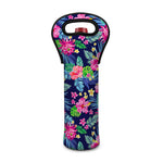 Blossom Tropical Flower Pattern Print Single Neoprene Wine Tote