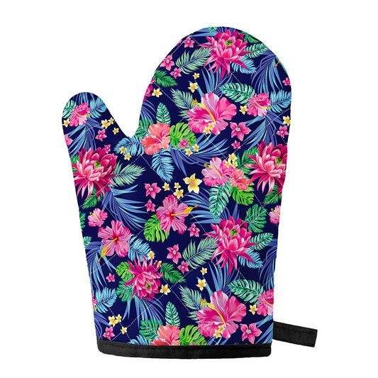 Blossom Tropical Flower Pattern Print Single Oven Mitt
