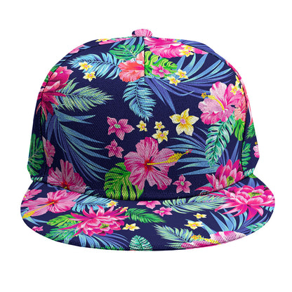 Blossom Tropical Flower Pattern Print Snapback Cap