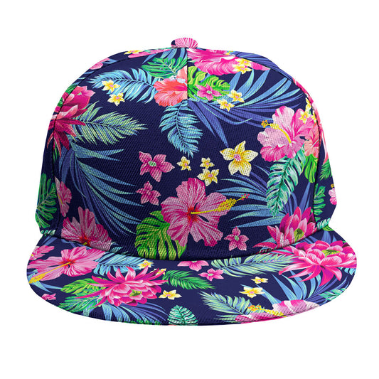 Blossom Tropical Flower Pattern Print Snapback Cap