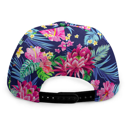 Blossom Tropical Flower Pattern Print Snapback Cap