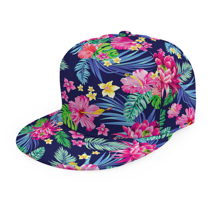 Blossom Tropical Flower Pattern Print Snapback Cap