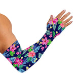 Blossom Tropical Flower Pattern Print Sun Protection Arm Sleeves