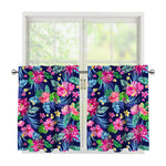 Blossom Tropical Flower Pattern Print Tier Curtains