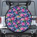 Blossom Tropical Flower Pattern Print Tire Cover