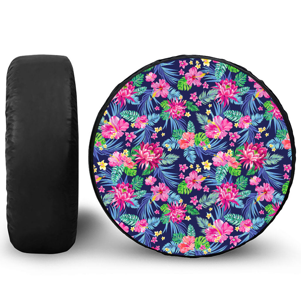 Blossom Tropical Flower Pattern Print Tire Cover