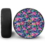 Blossom Tropical Flower Pattern Print Tire Cover With Camera Hole