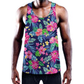 Blossom Tropical Flower Pattern Print Men's Workout Tank Top