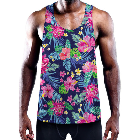 Blossom Tropical Flower Pattern Print Training Tank Top