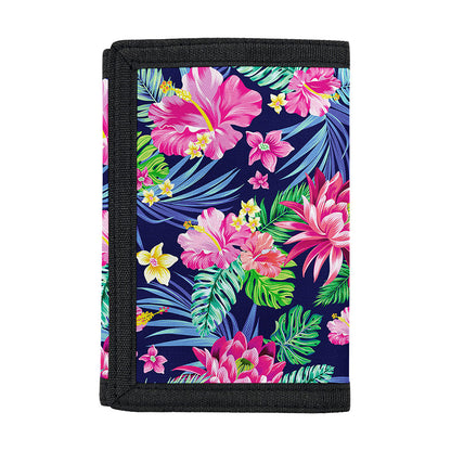 Blossom Tropical Flower Pattern Print Trifold Wallet
