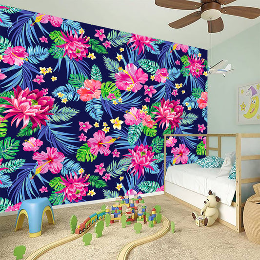 Blossom Tropical Flower Pattern Print Wall Sticker