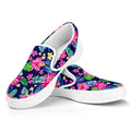 Blossom Tropical Flower Pattern Print White Slip On Sneakers
