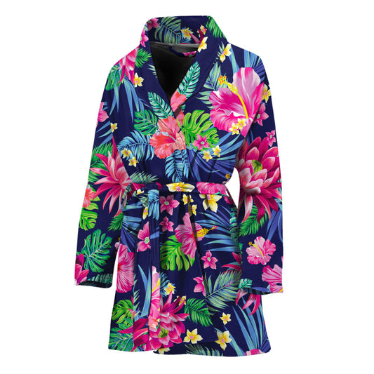 Blossom Tropical Flower Pattern Print Women's Bathrobe