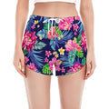 Blossom Tropical Flower Pattern Print Women's Split Running Shorts