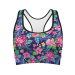 Blossom Tropical Flower Pattern Print Women's Sports Bra