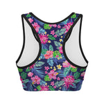 Blossom Tropical Flower Pattern Print Women's Sports Bra
